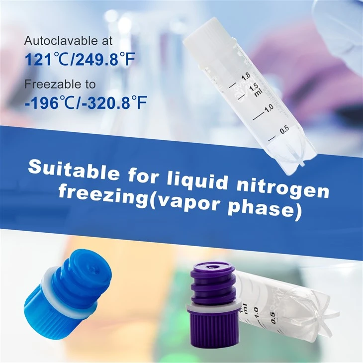 2ml Internal Thread with O-ring Fit for Liquid Nitrogen Storage Cryogenic Vials